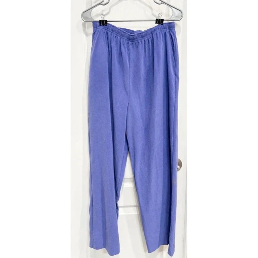 Southern Lady Women’s Purple Pull-On Pants Size 12 | Soft Velvety Feel | Elastic